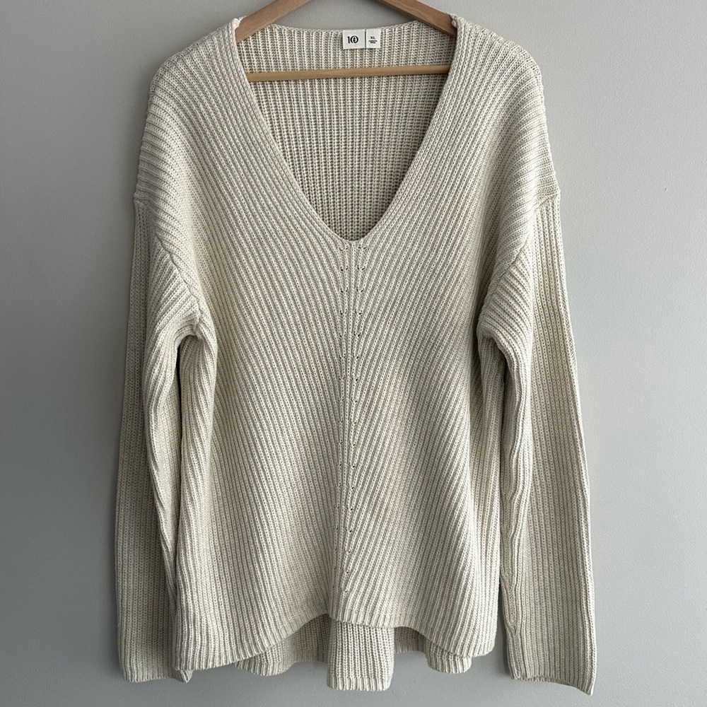 Tentree 100% Organic Cotton Highline V-Neck Sweater Womens Size XL